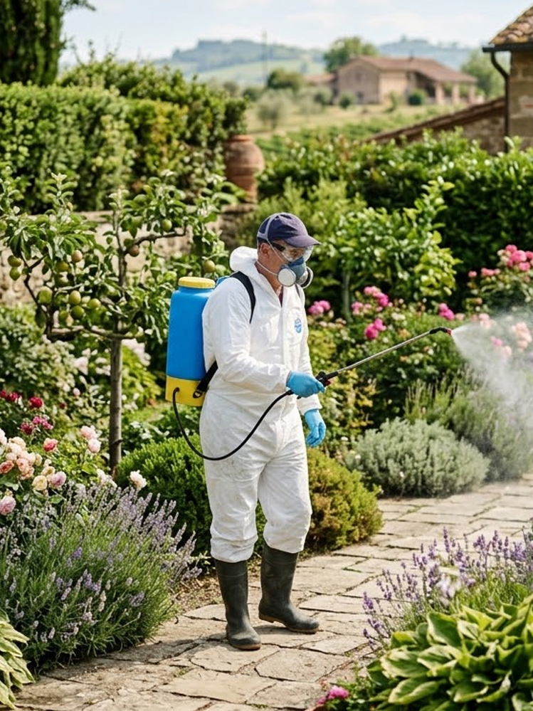 Trattamento fitosanitario del giardino